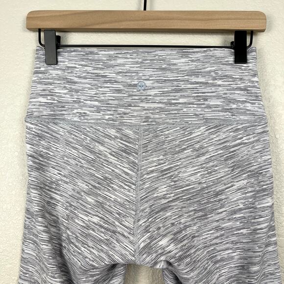 Lululemon Wunder Under Hi Rise 7/8 Tight Ice Gray Alpine White Heather Size 6 - Picture 10 of 13